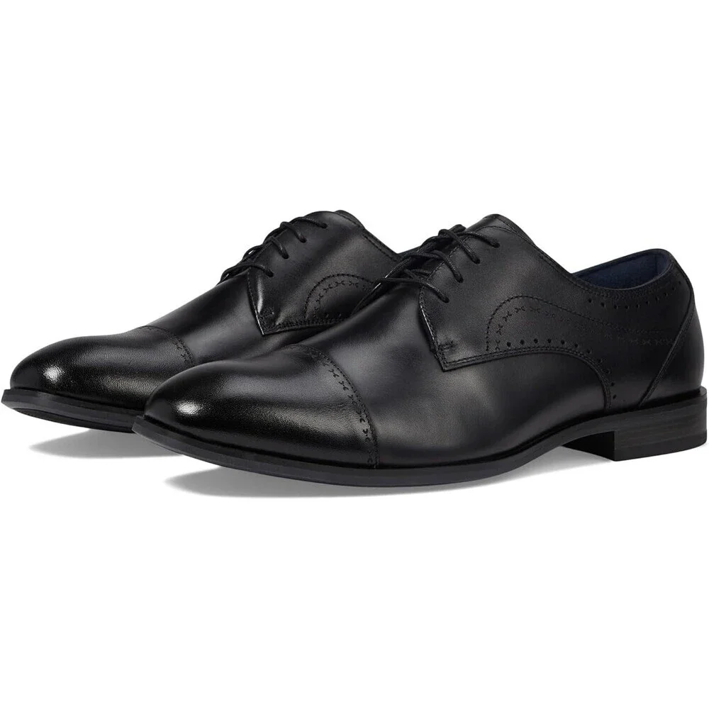 Stacy Adams Bryant 25634-001 Oxford Men's US 8 Black Cap Toe Dress Shoes HAWK683
